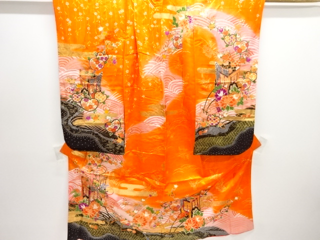 JAPANESE KIMONO / CHILDRENS KIMONO / WEEPING FLOWERS / GOSHO-GURUMA PA